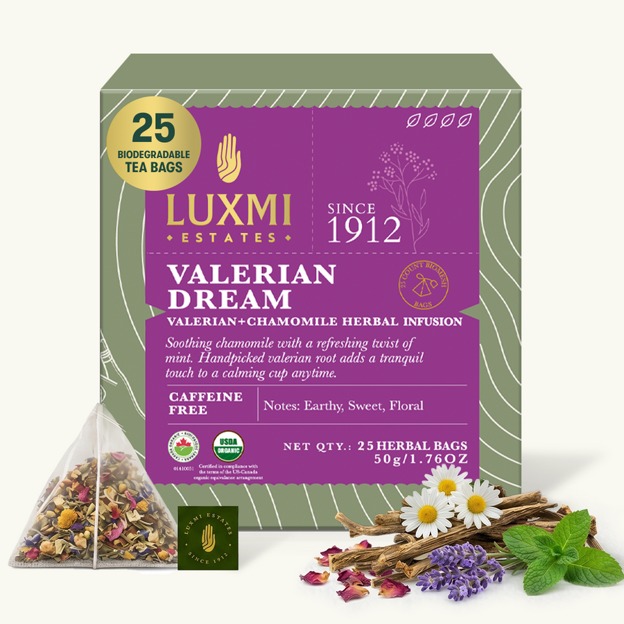 Valerian Dream | Sleep Herbal Infusion | 25 Herbal Bags | Organic Herbal Infusion Biodegradable Bags