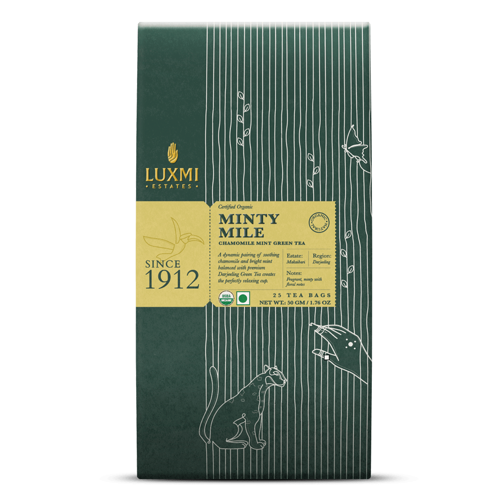 Organic Minty Mile | 25 Tea Bags | Organic Green Tea - Luxmi Estates
