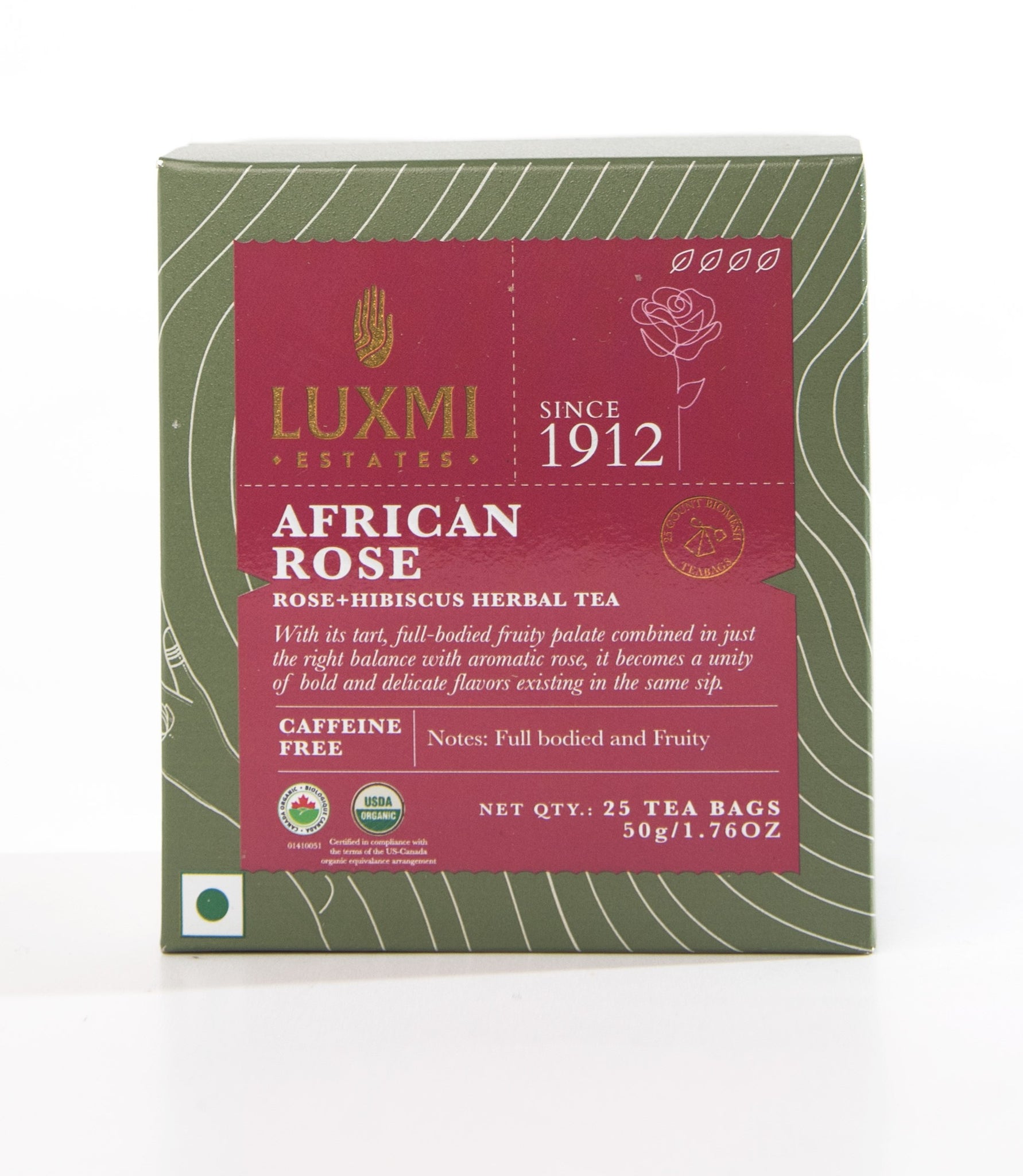African Rose | Organic Herbal Tea | 25 N Teabag