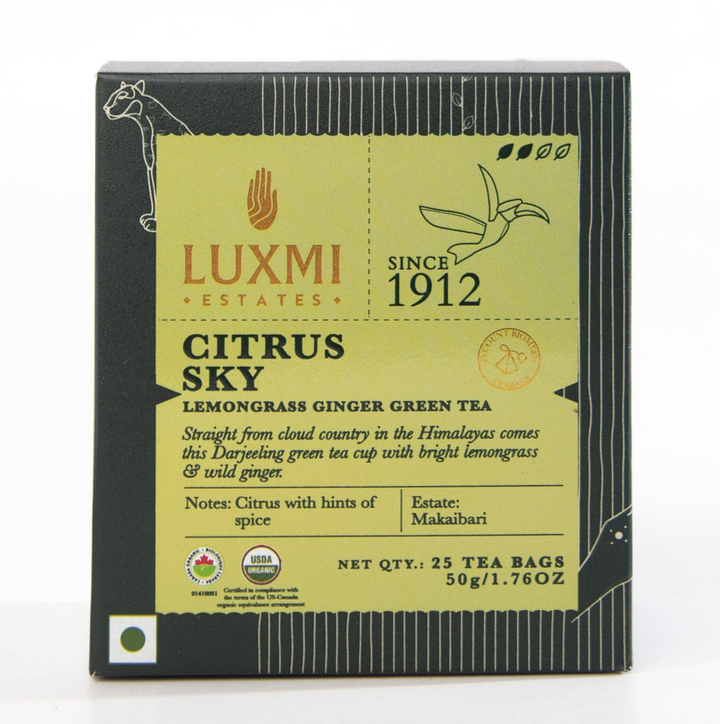 Lemongrass Ginger Green Tea | 25 Tea Bags | Organic Green Tea