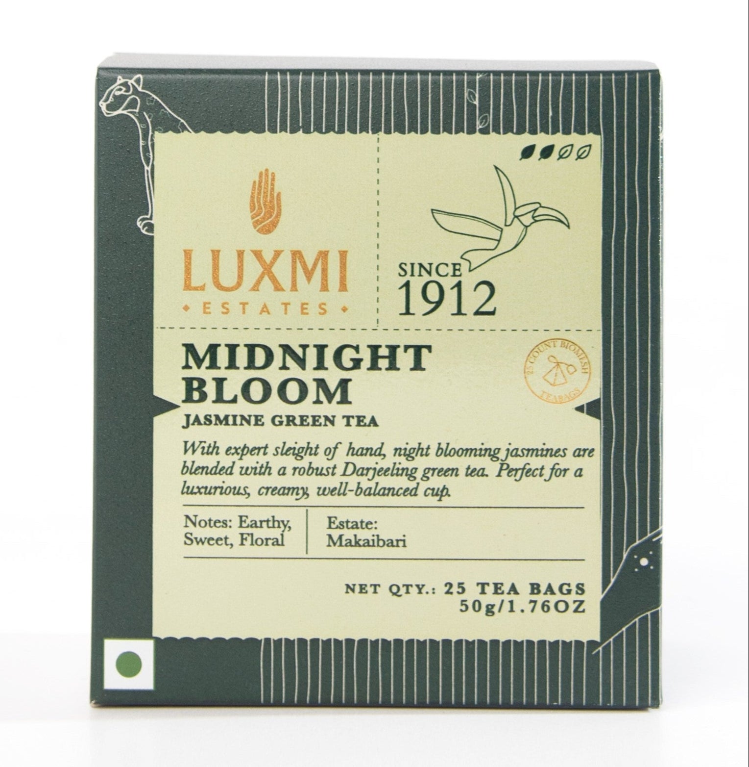 Midnight Bloom Jasmine Green Tea | 25 Tea Bags | Organic Green Tea
