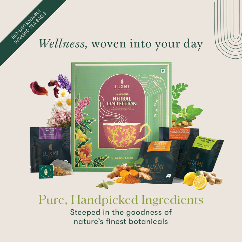 Herbal Collection | 36 Herbal Blends- 4 Distinct Blends, 9 Tea Bags Each