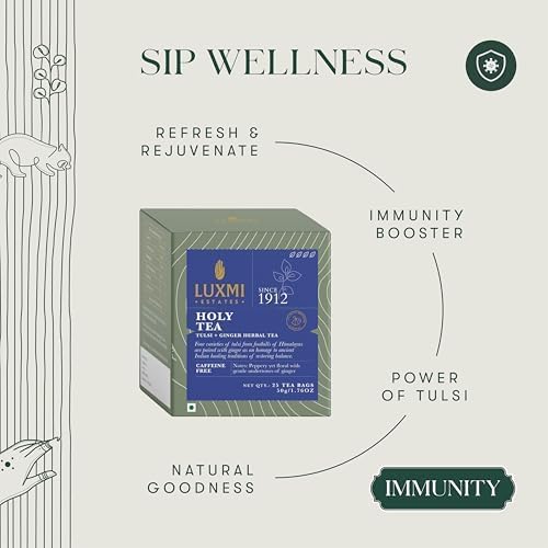 Tulsi Tea | Immunity Herbal Infusion | 25 Bags |Organic Herbal Infusion Biodegradable Bags