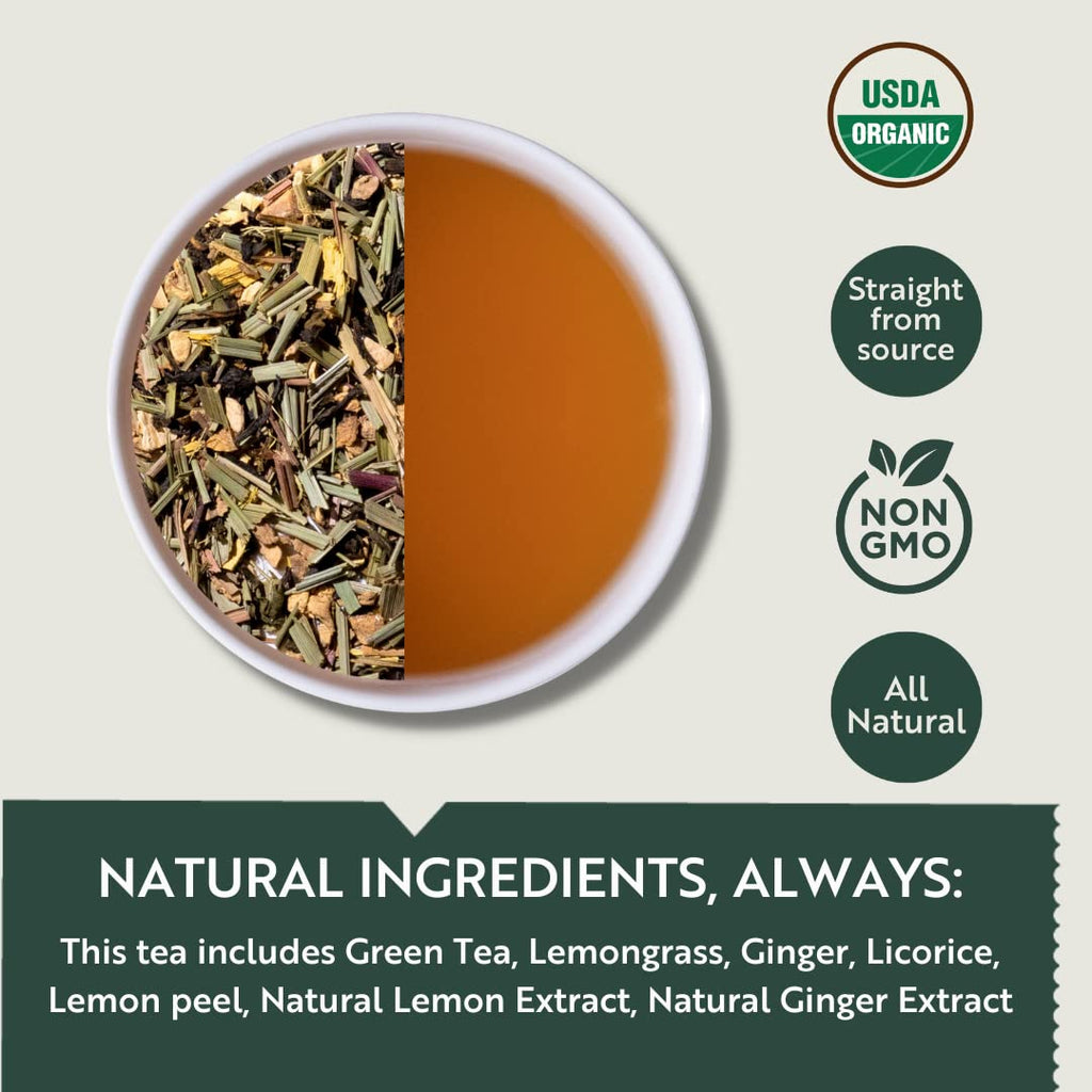 Lemongrass Ginger Green Tea | 100gm | Organic Green Tea