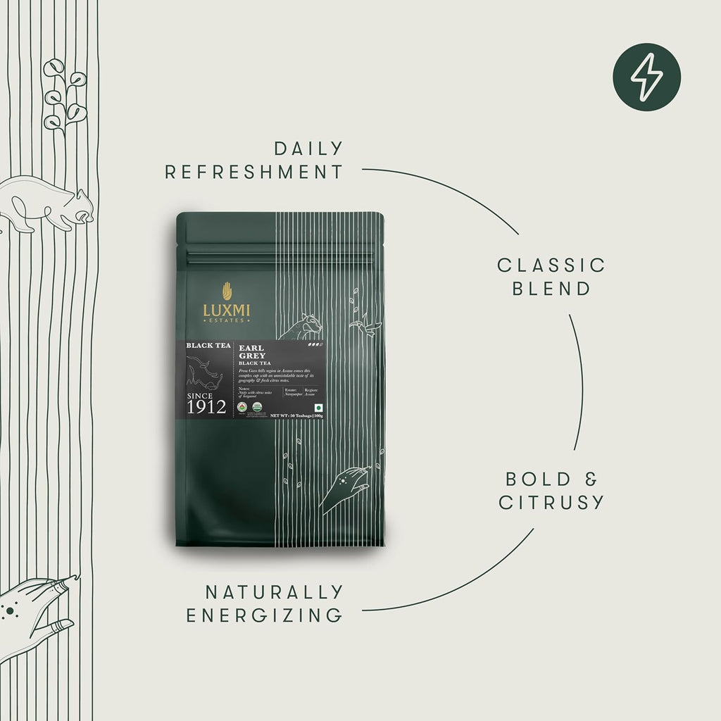 Earl Grey Tea | 50 Tea Bags | Organic Black Tea