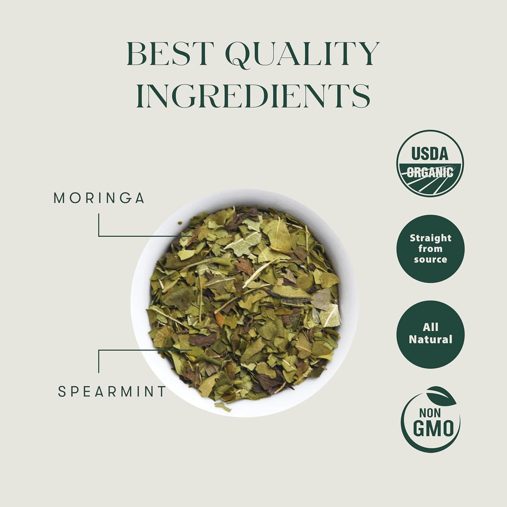 Moringa Mint | 50 Tea Bags | Herbal Bio Mesh Tea Bags