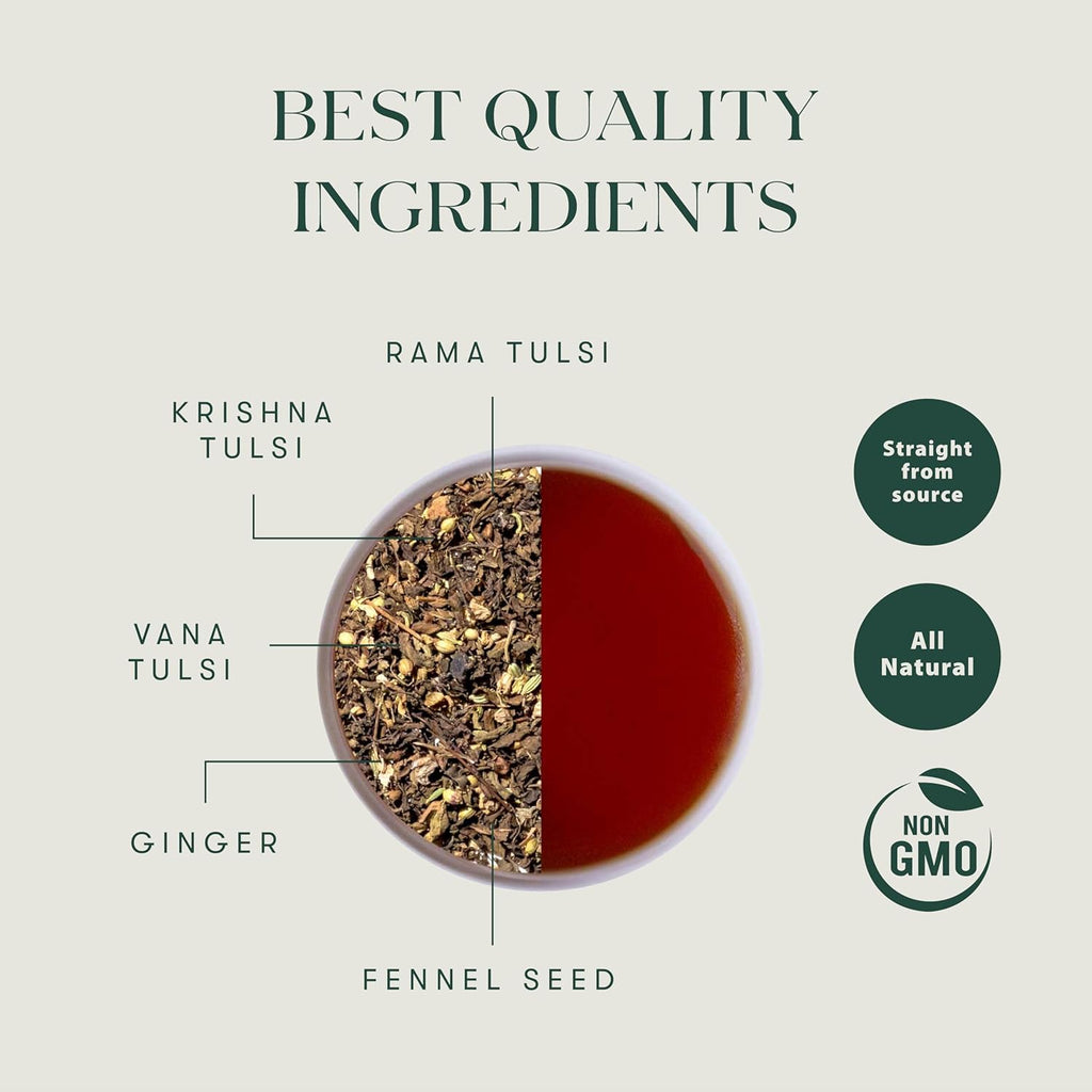 Tulsi Tea | Immunity Herbal Infusion | 25 Bags |Organic Herbal Infusion Biodegradable Bags
