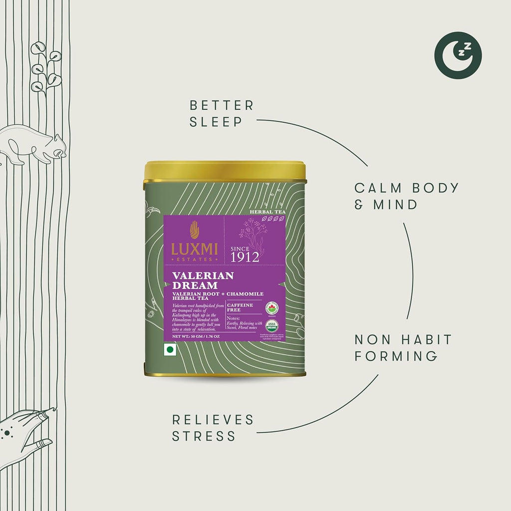 Valerian Dream | 60 Tea Bags | Organic Herbal Tea | 60N*2g = 120g