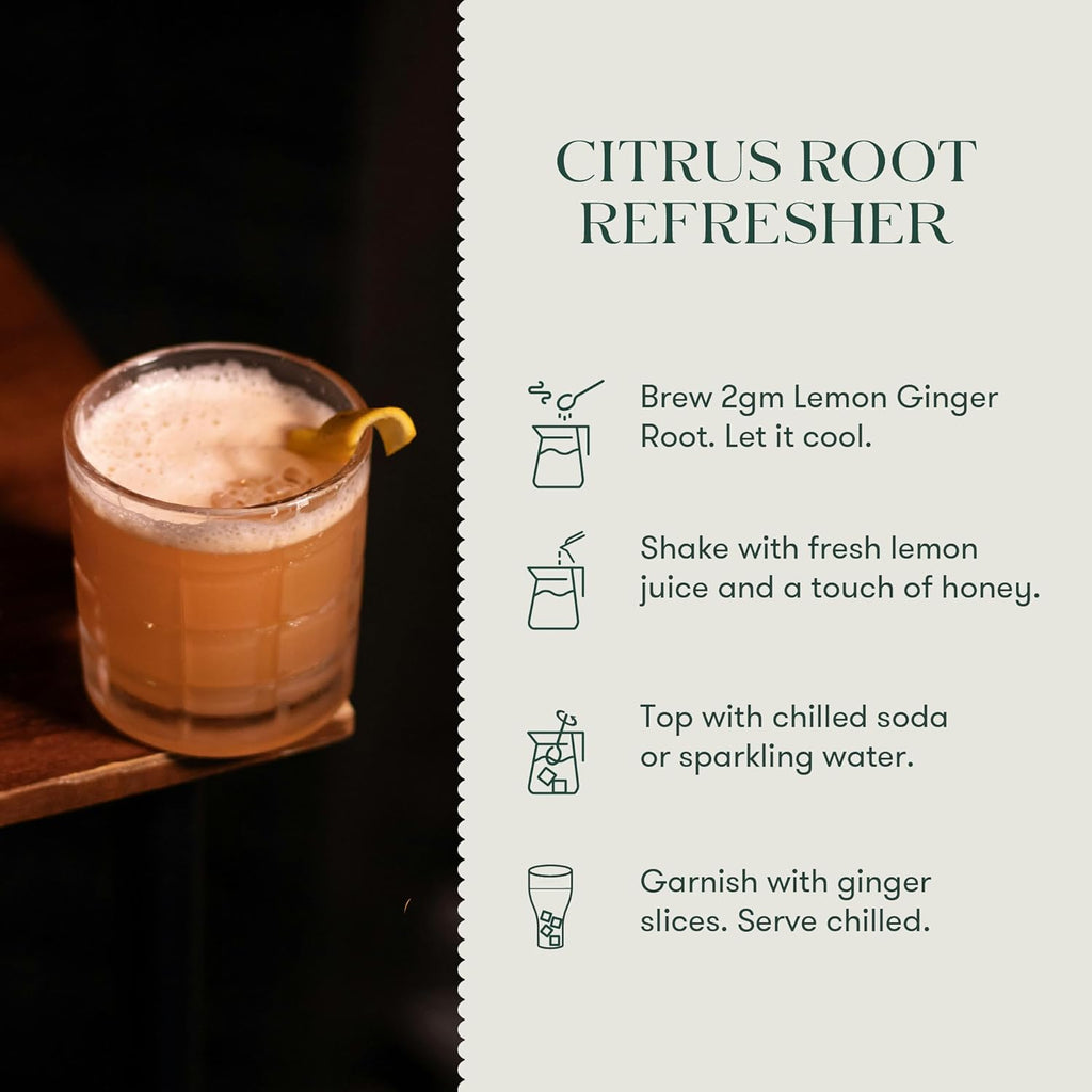 Lemon Ginger Root | 50gm | Organic Herbal Infusion | Tin Caddy