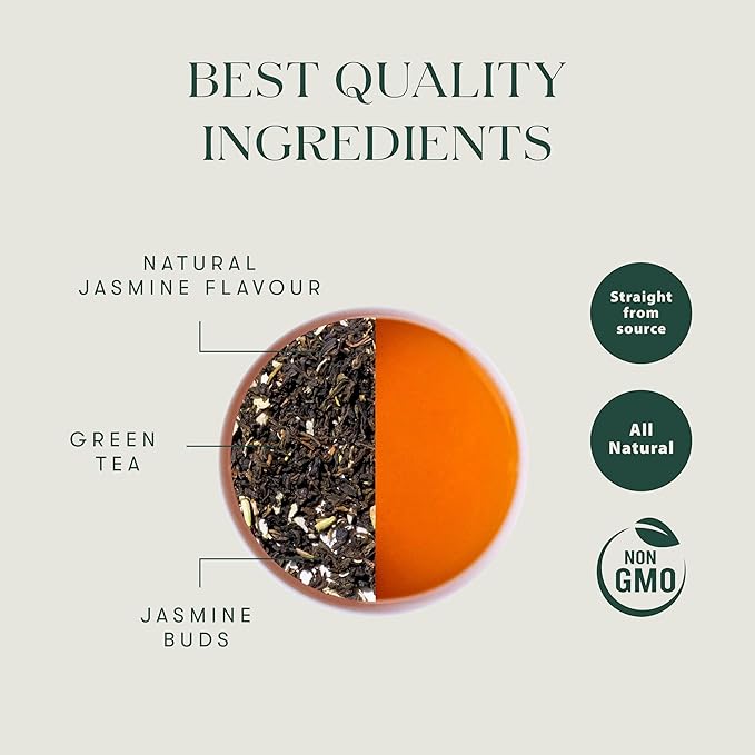 Midnight Bloom Jasmine Green Tea | 100gm Loose Leaf | Organic Green Tea