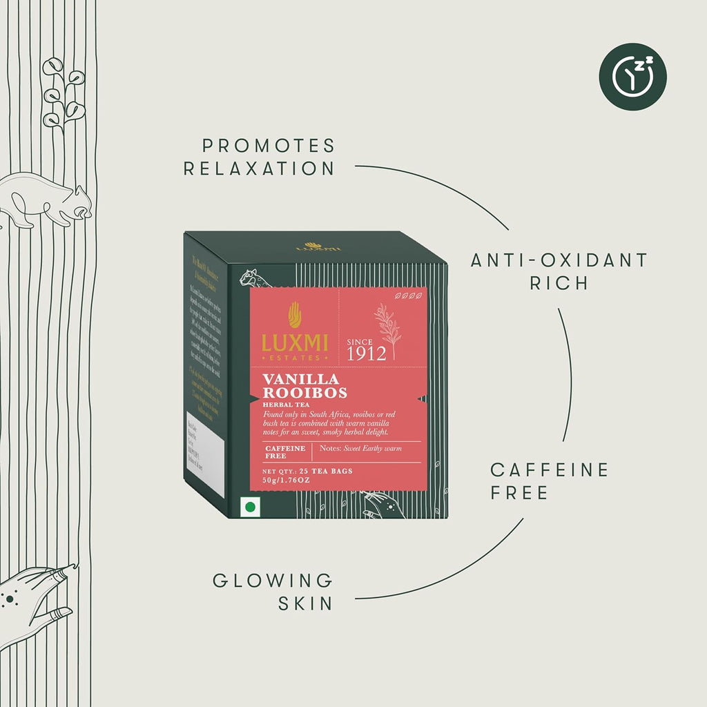 Vanilla Rooibos | 25 Herbal Bags | Organic Herbal Infusion Biodegradable Bags