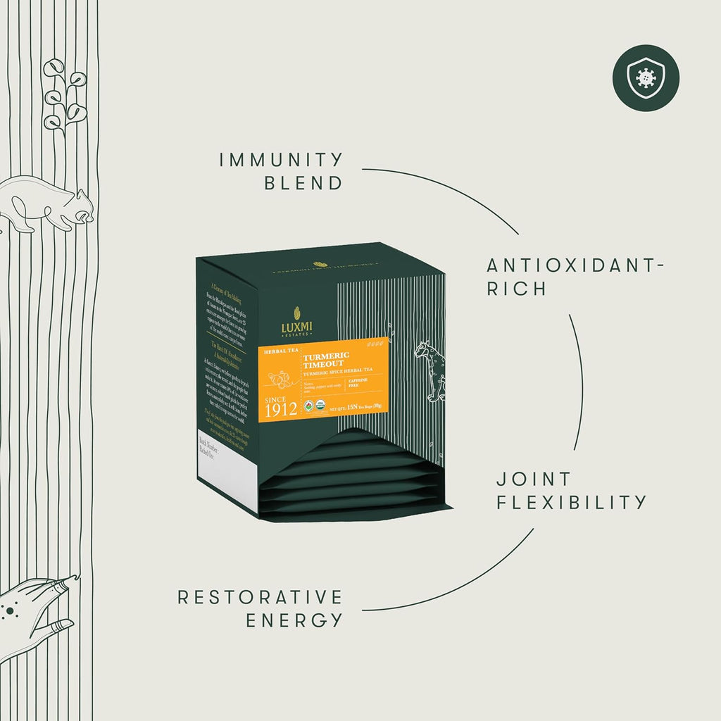 Turmeric Ginger | Turmeric Time-Out | 15 Tea Bags | Organic Herbal Tea