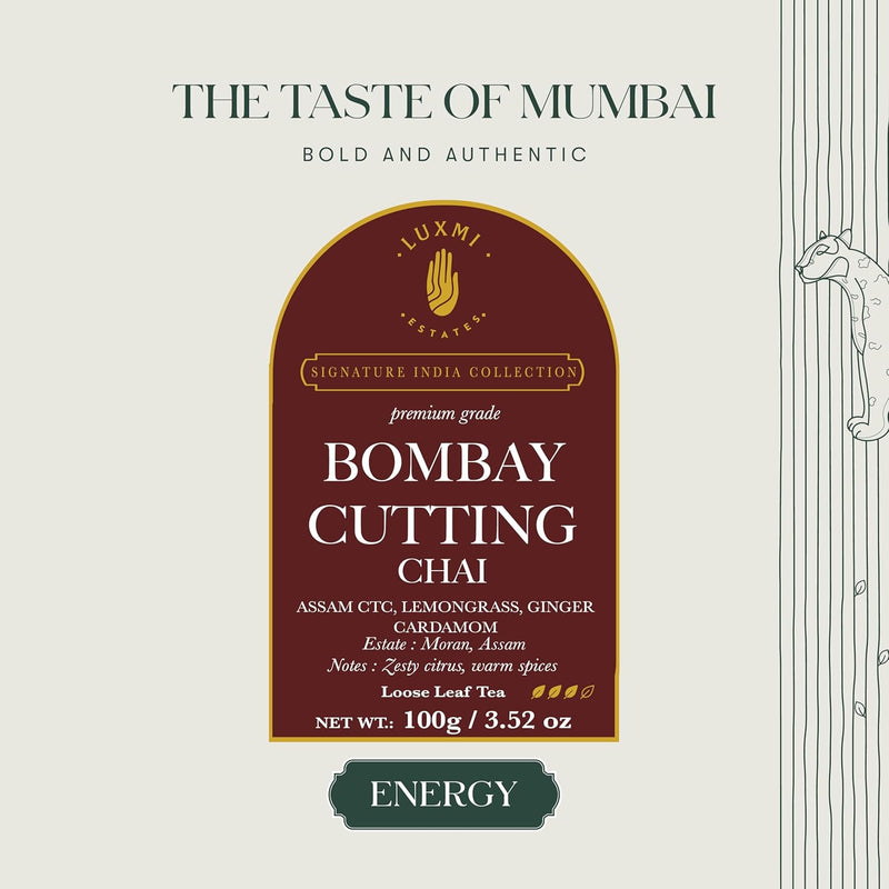 Bombay Cutting Chai | 100 gm | LUXMI Signature Tea | Assam CTC, Lemon Grass, Ginger, Cardamom
