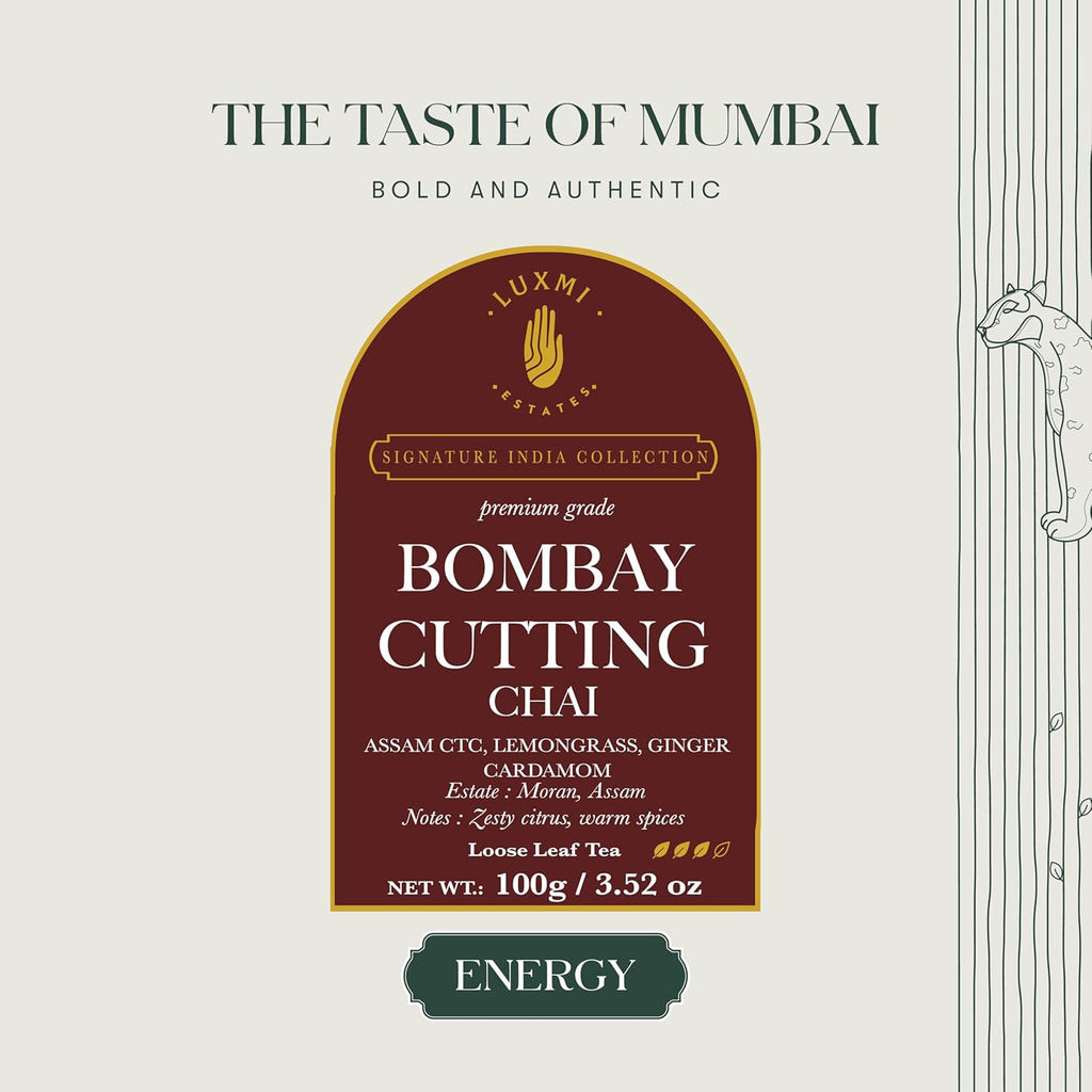 Bombay Cutting Chai | 100 gm | LUXMI Signature Tea | Assam CTC, Lemon Grass, Ginger, Cardamom