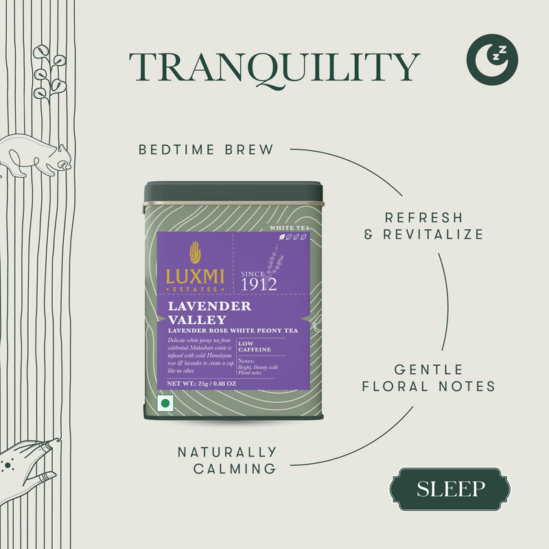 Lavender Valley | White Tea with Lavender | Tin Caddy | 25 Gm Loose Leaves