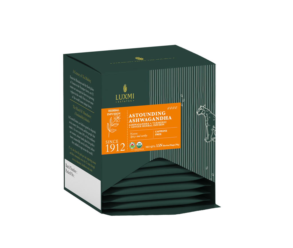 Astounding Ashwagandha | 15 Herbal Infusion Bags | Organic Herbal Envelope Biodegradable Bags