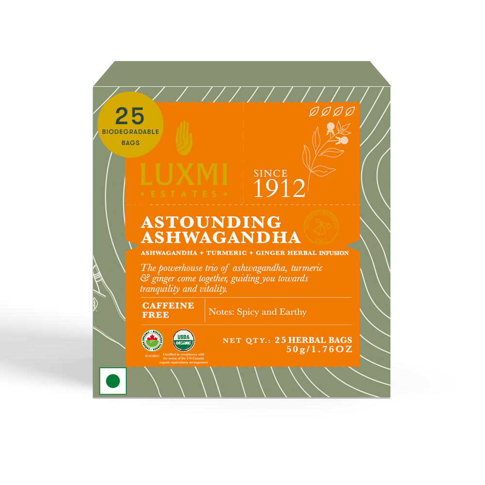 Astounding Ashwagandha | 25 Herbal Infusion Bags | Organic Herbal Biodegradable Bags