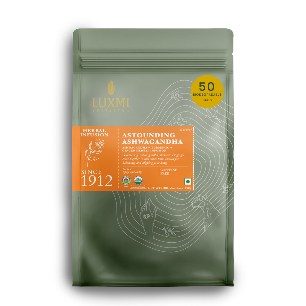 Ashwagandha Turmeric | 50 Herbal Infusion Bags | Organic Herbal Biodegradable Bags