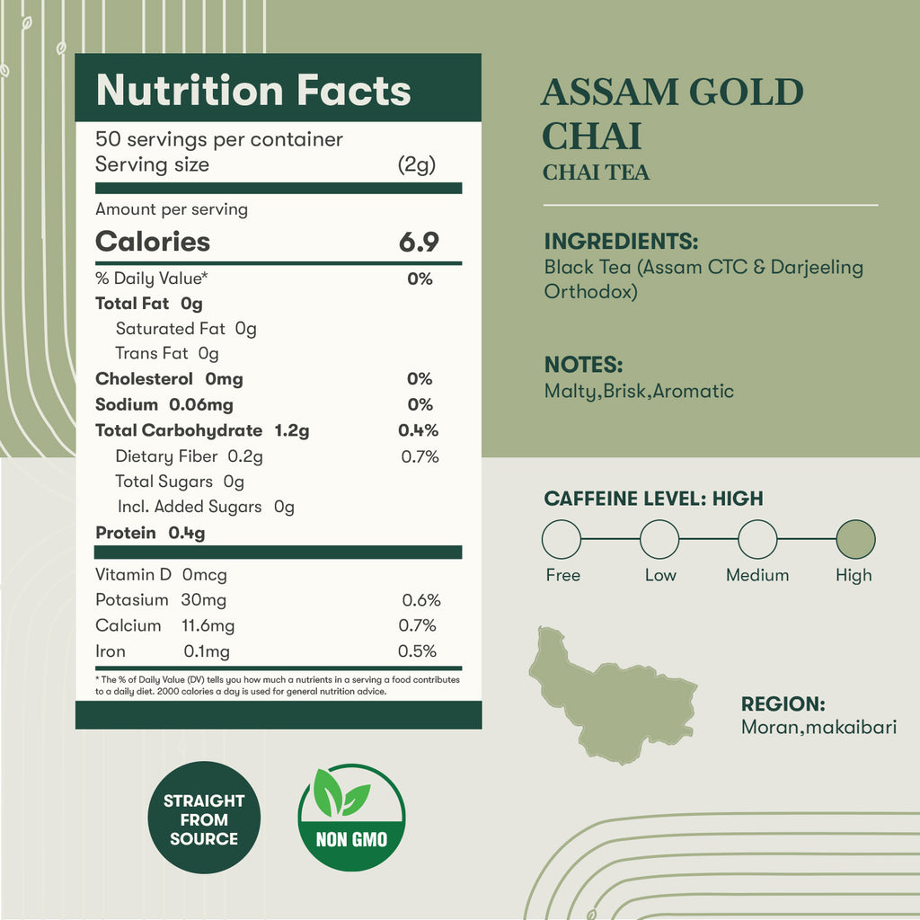 Assam Gold Chai | 100 gm | Luxmi Signature Tea | Assam CTC, Darjeeling Orthodox