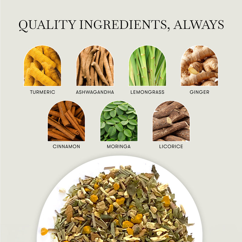 Ashwagandha Turmeric | 50 Herbal Infusion Bags | Organic Herbal Biodegradable Bags