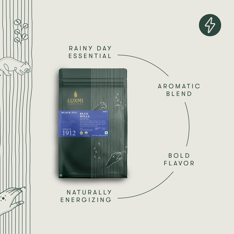 Blue Hills 250 Gms Loose Tea | Jodhpur Black Organic CTC Tea Blend