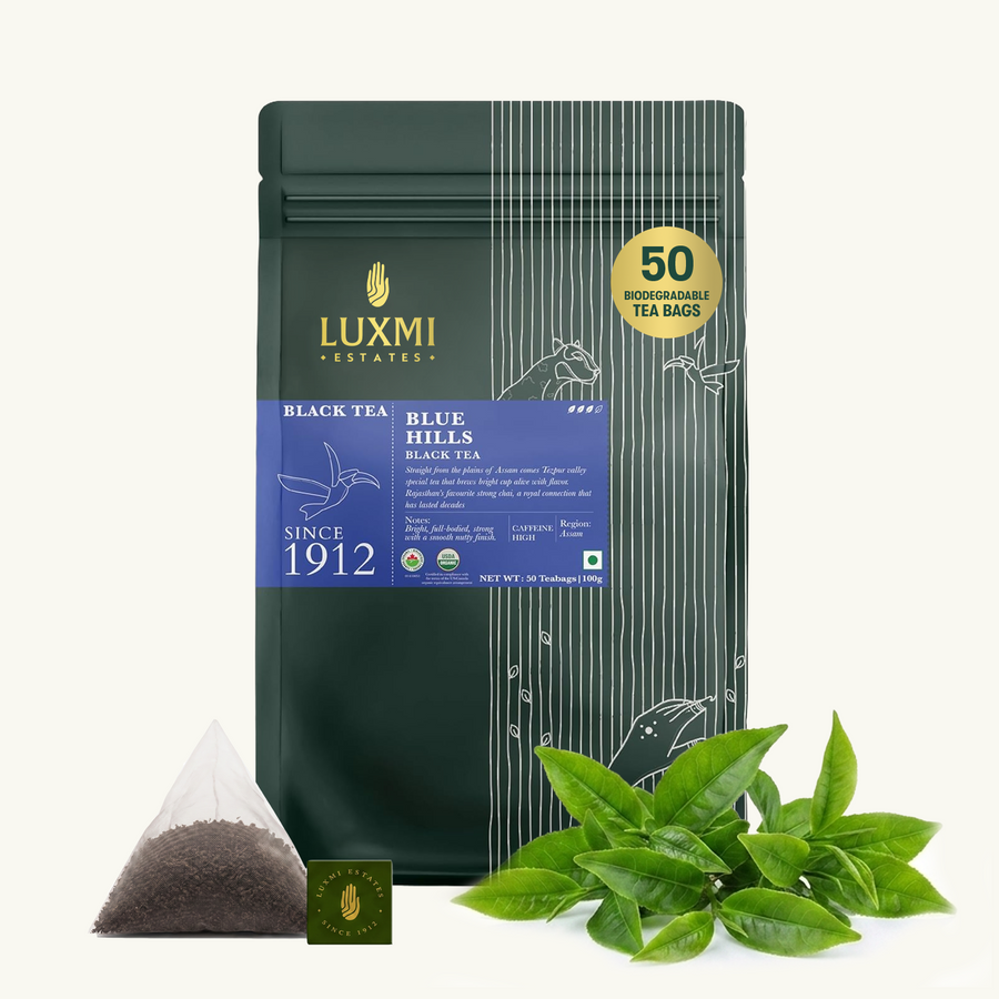 Blue Hills, 50 Tea Bags | Jodhpur Black Organic CTC Tea Blend