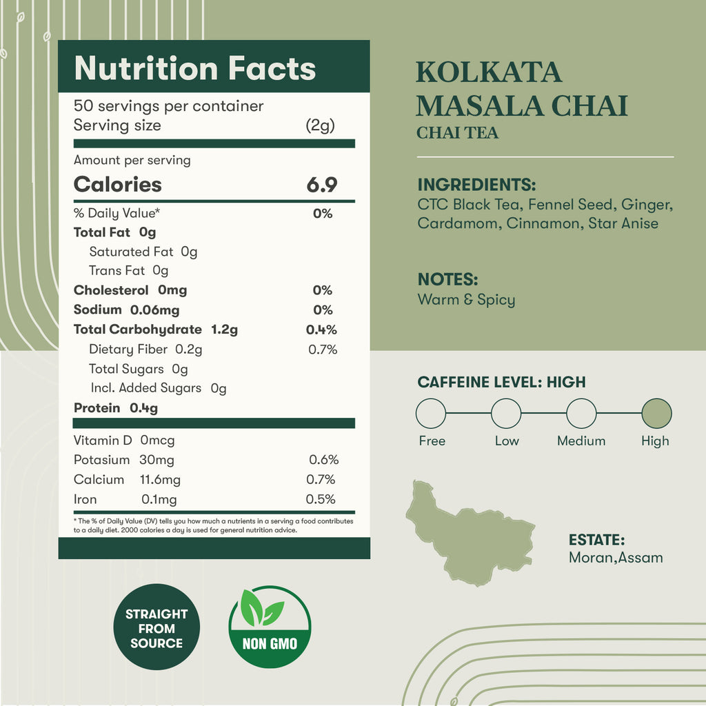 Kolkata Masala Chai | 100 gm | Luxmi Signature Tea | Assam CTC, Fennel, Ginger, Cardamom, Cinnamon, Star Anise