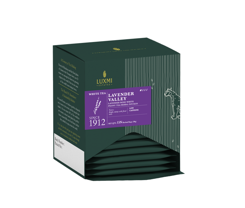 Lavender Valley | White Tea with Lavender | 15 Plant-Based Biodegradable Tea Bags