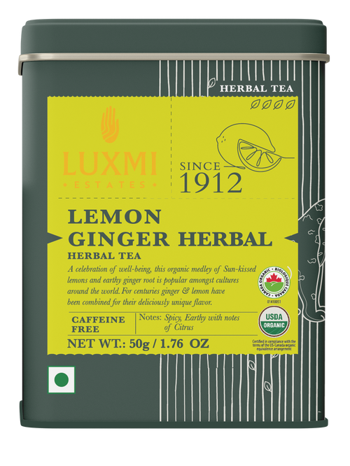 Lemon Ginger Root | 50gm | Organic Herbal Infusion | Tin Caddy