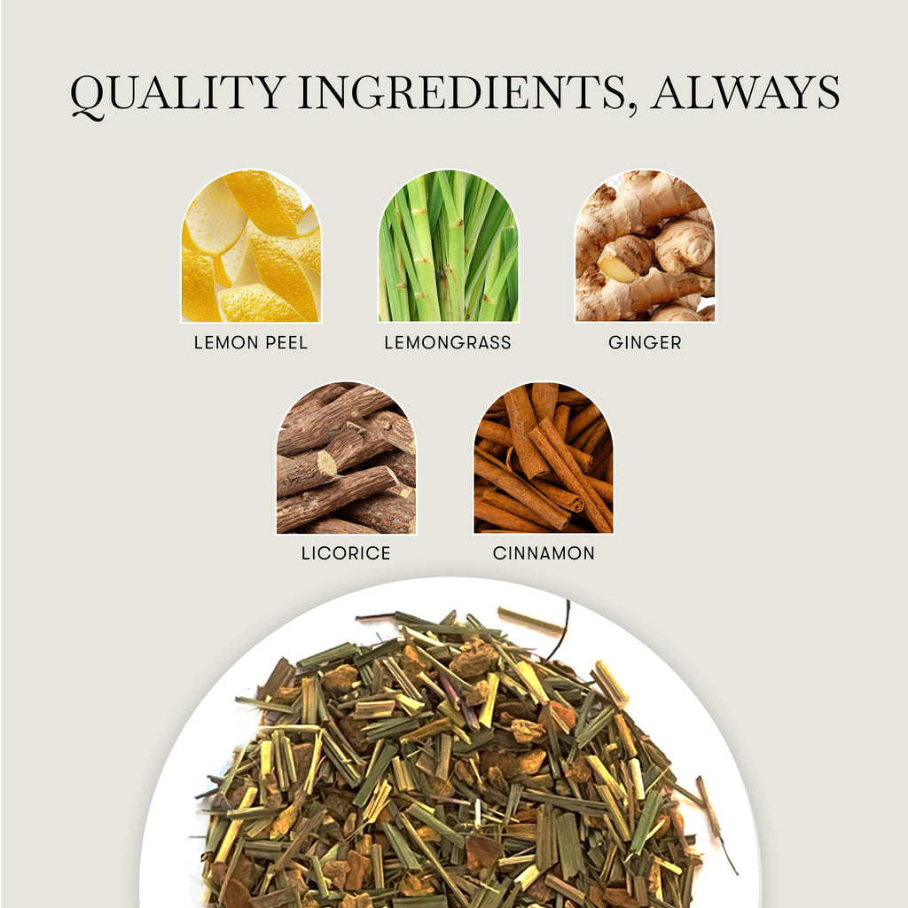 Lemon Ginger Root | 25 Herbal Infusion Bag | Organic Herbal Biodegradable Bags