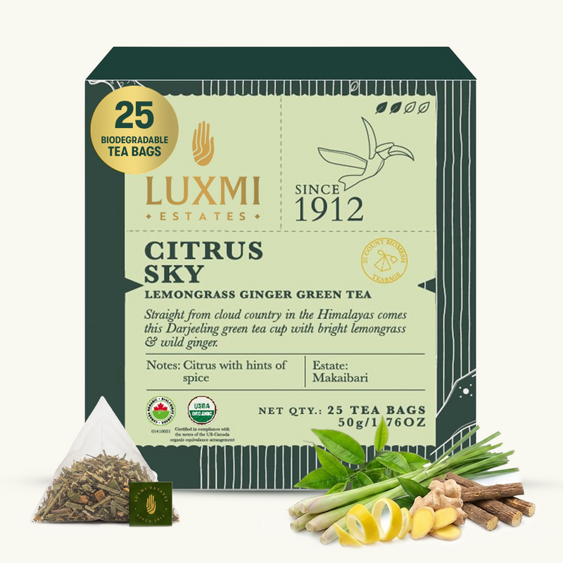 Lemongrass Ginger Green Tea | 25 Tea Bags | Organic Green Tea