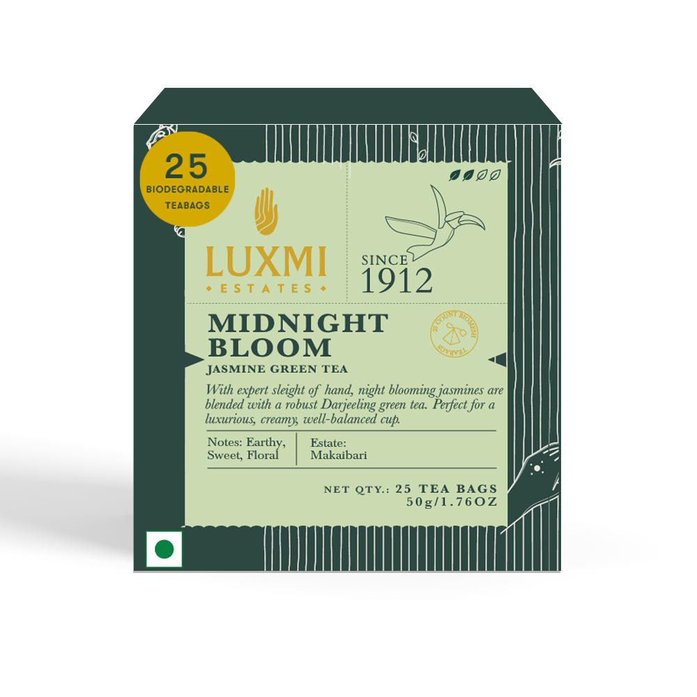 Midnight Bloom Jasmine Green Tea | 25 Biodegradable Tea Bags | Green Tea