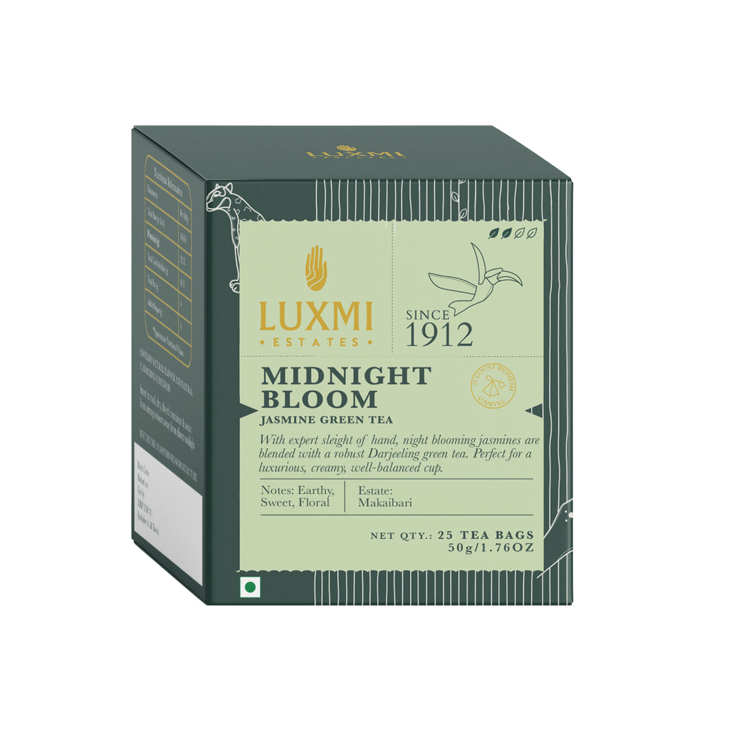Midnight Bloom Jasmine Green Tea | 25 Biodegradable Tea Bags | Organic Green Tea