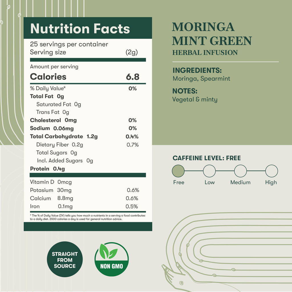 Moringa Mint | 50 gm | Tin Caddy | Herbal Infusion Tea