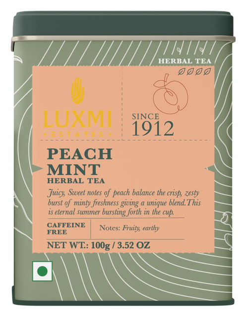 Peach Mint | 100 gm Tin Caddy | Herbal Loose Tea
