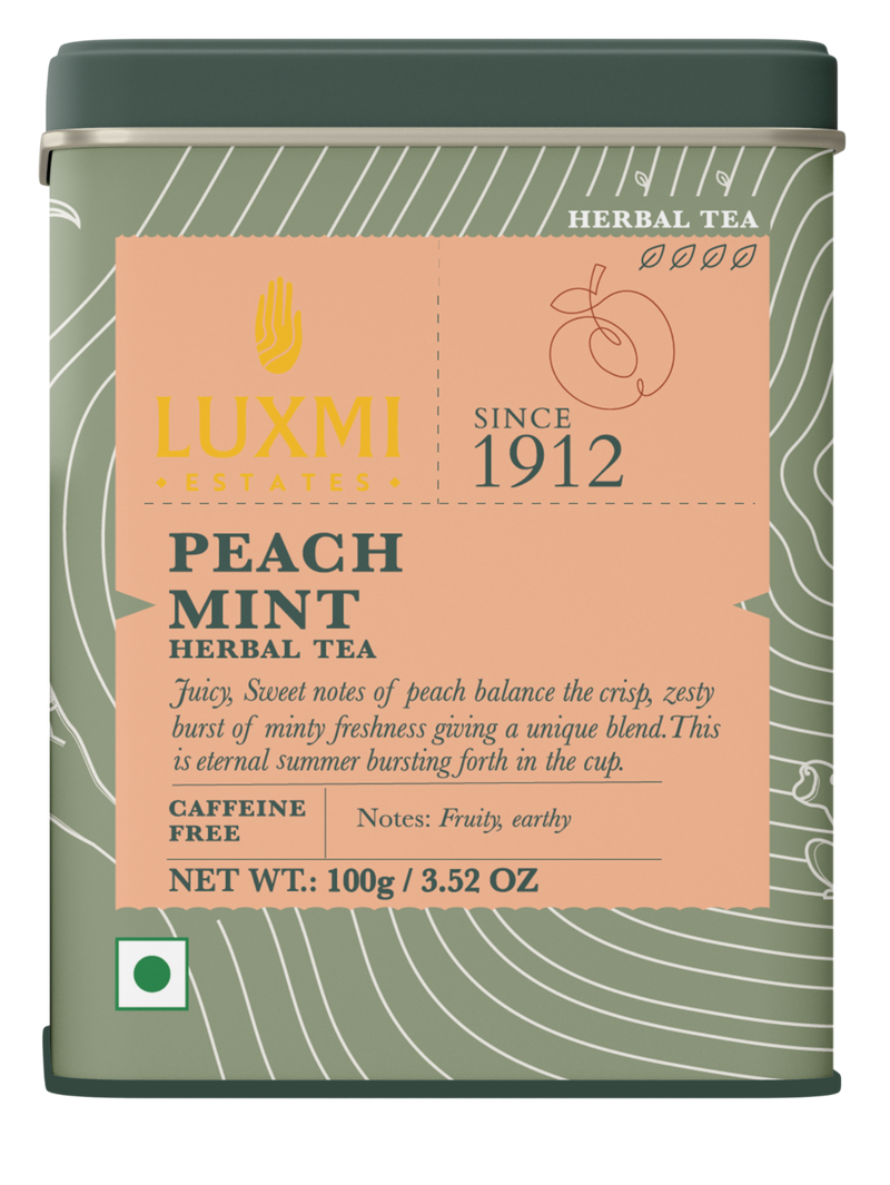 Peach Mint | 100 gm Tin Caddy | Herbal Loose Tea