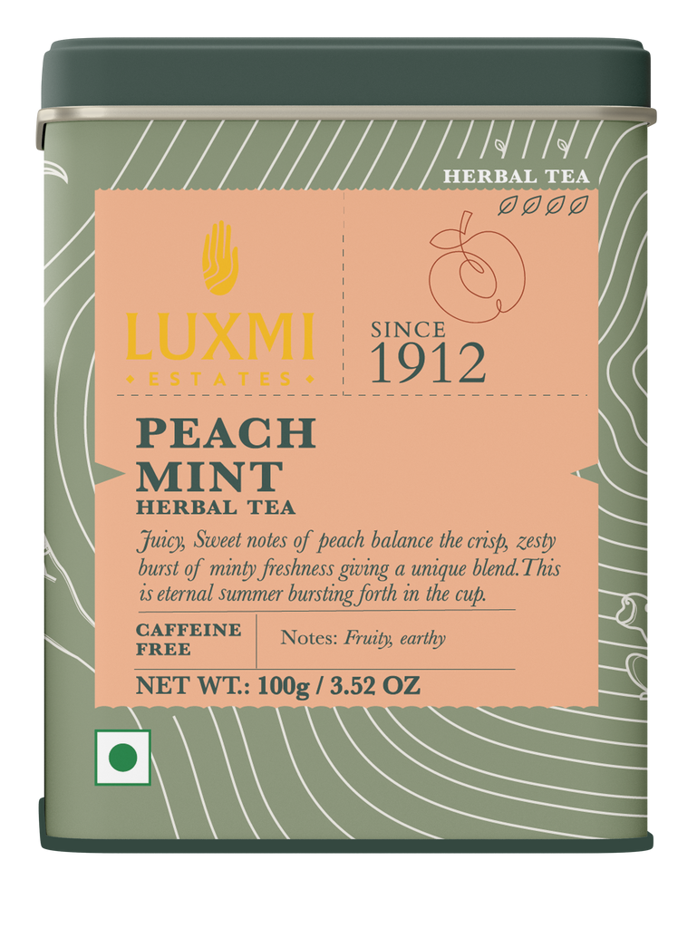 Peach Mint | 100 gm Tin Caddy | Herbal Loose Tea