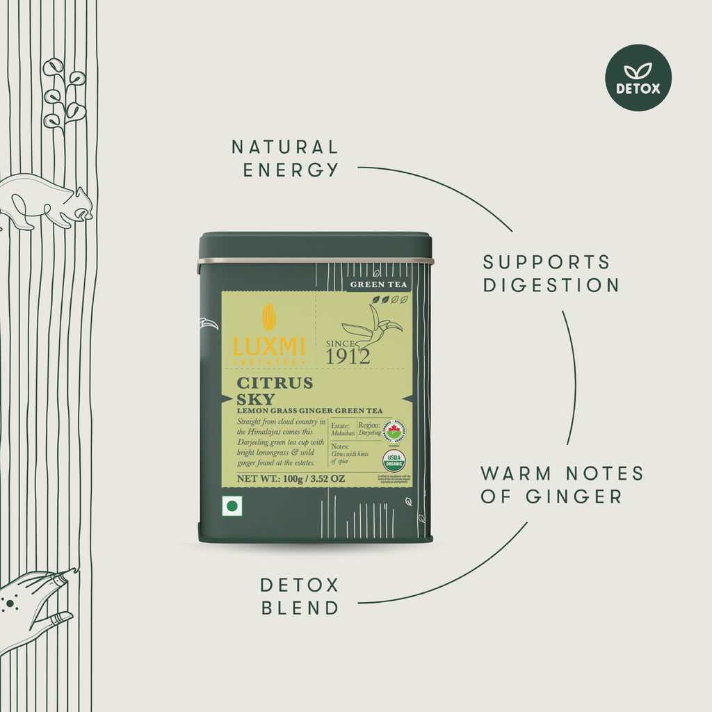 Lemongrass Ginger Green Tea | 100gm | Organic Green Tea