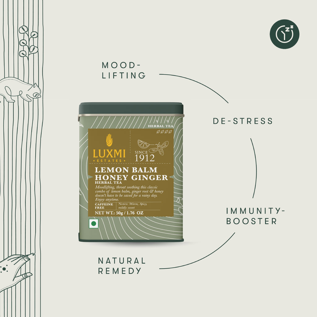 Lemon Balm Honey Ginger | 50 gm | Organic Herbal Tea