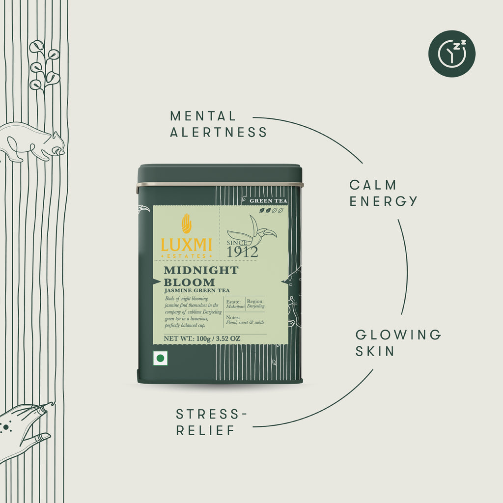 Midnight Bloom Jasmine Green Tea | 100gm Loose Leaf | Organic Green Tea