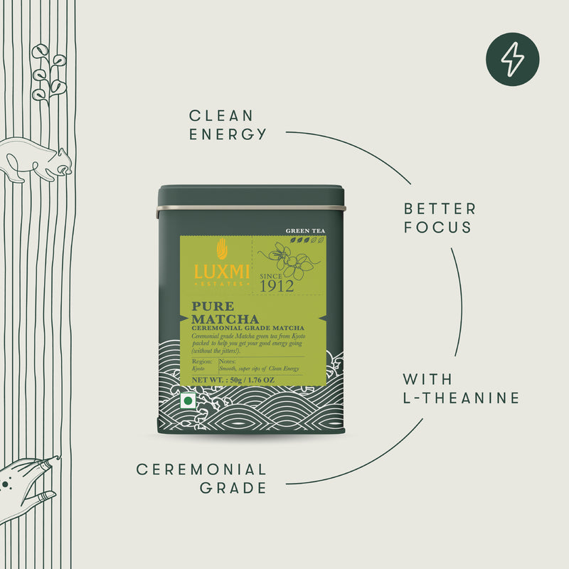 Pure Japanese Matcha Powder | 50gm Tin Caddy | Premium Ceremonial Grade Match Powder