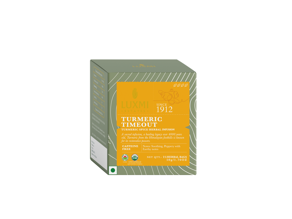 Turmeric Timeout | Immunity Herbal Infusion | 25 Herbal Bags | Organic Herbal Infusion Biodegradable Bags