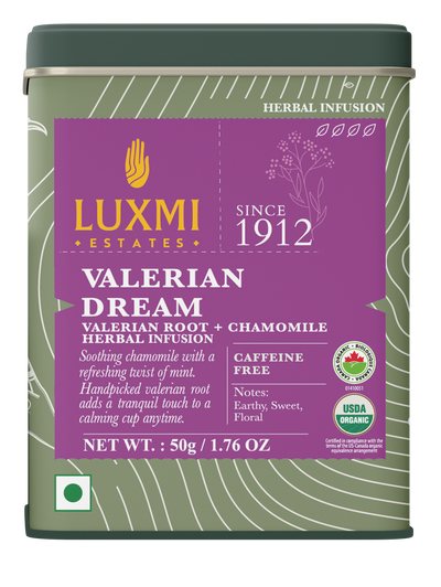 Valerian Dream | Organic Sleep Herbal Infusion | Tin Caddy | 50gm