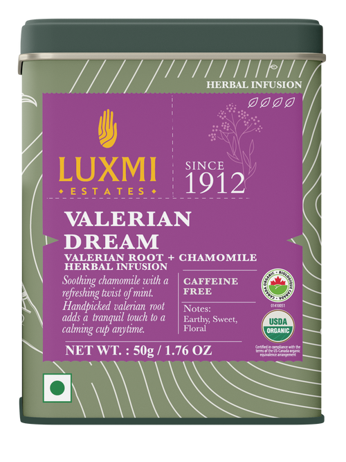 Valerian Dream | Organic Sleep Herbal Infusion | Tin Caddy | 50gm