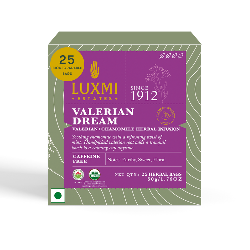 Valerian Dream | Sleep Herbal Infusion | 25 Herbal Bags | Organic Herbal Infusion Biodegradable Bags