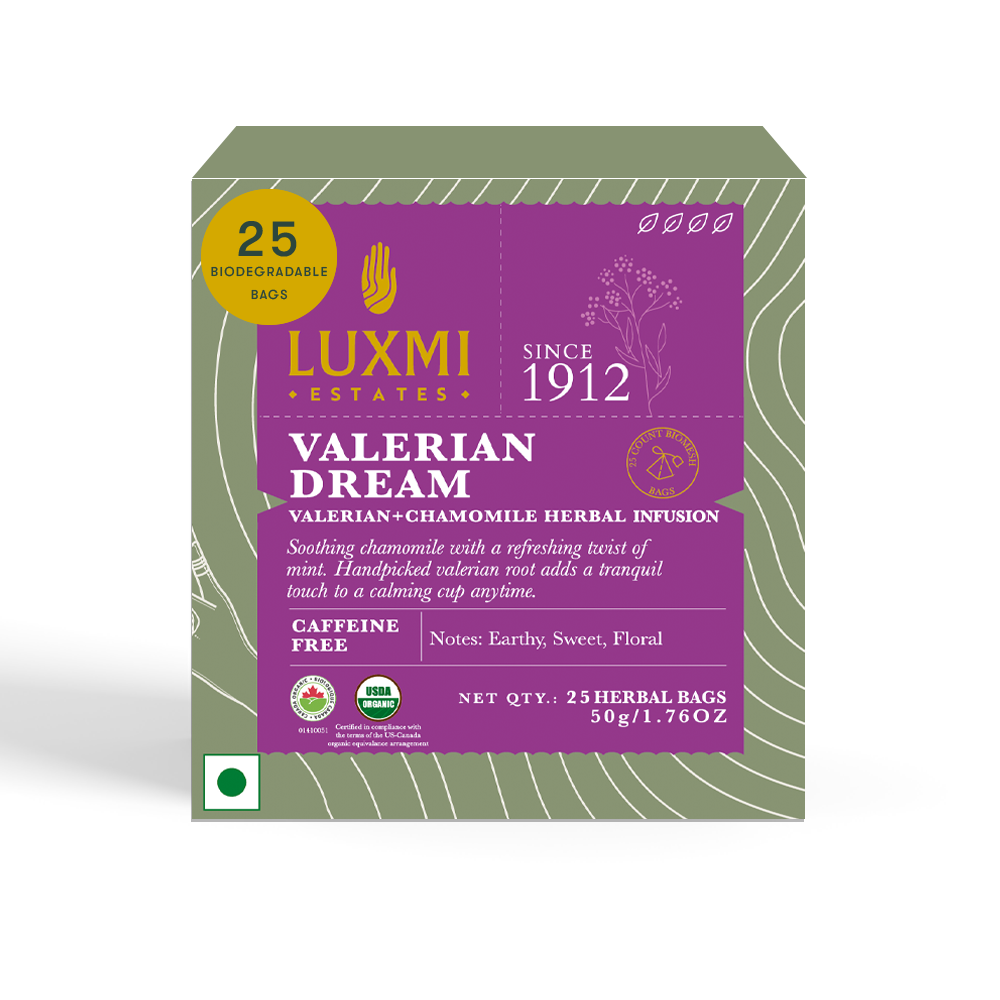 Valerian Dream | Sleep Herbal Infusion | 25 Herbal Bags | Organic Herbal Infusion Biodegradable Bags