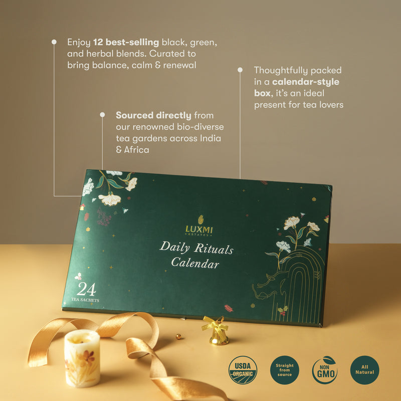 Daily Ritual Calendar | Gift Pack Assortment | 24 Tea Bags | Advent Calendar
