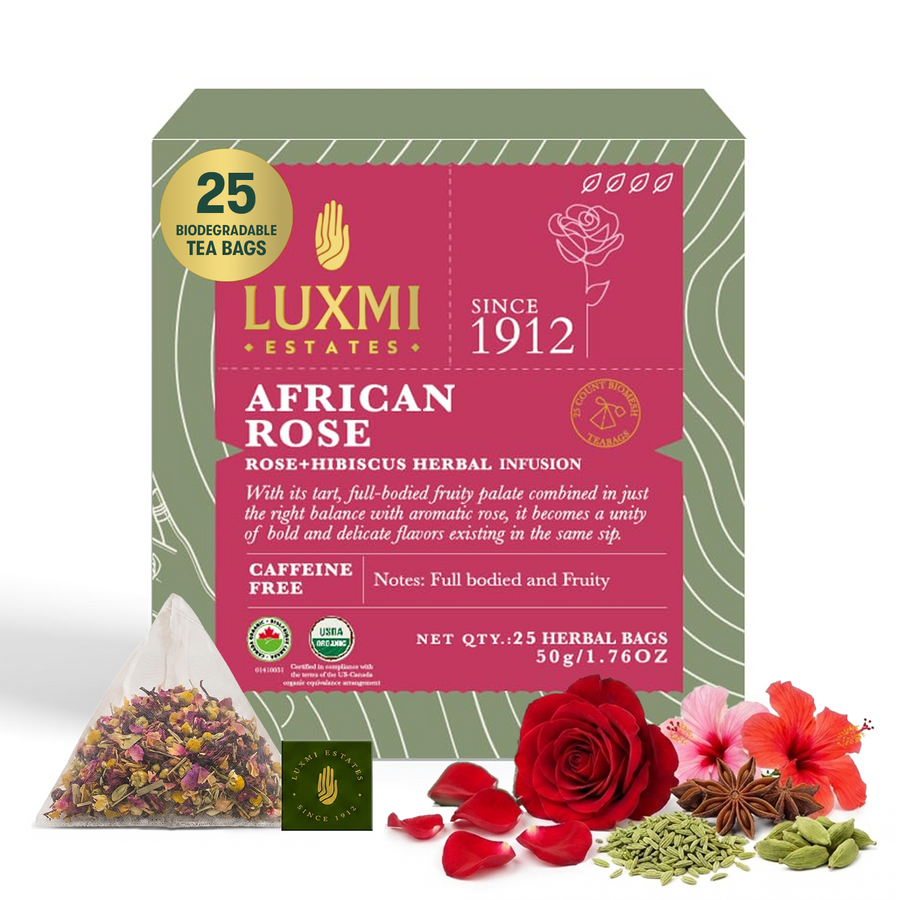 African Rose | Detox Herbal Infusion | 25 Bags | Organic Herbal Infusion Biodegradable Bags