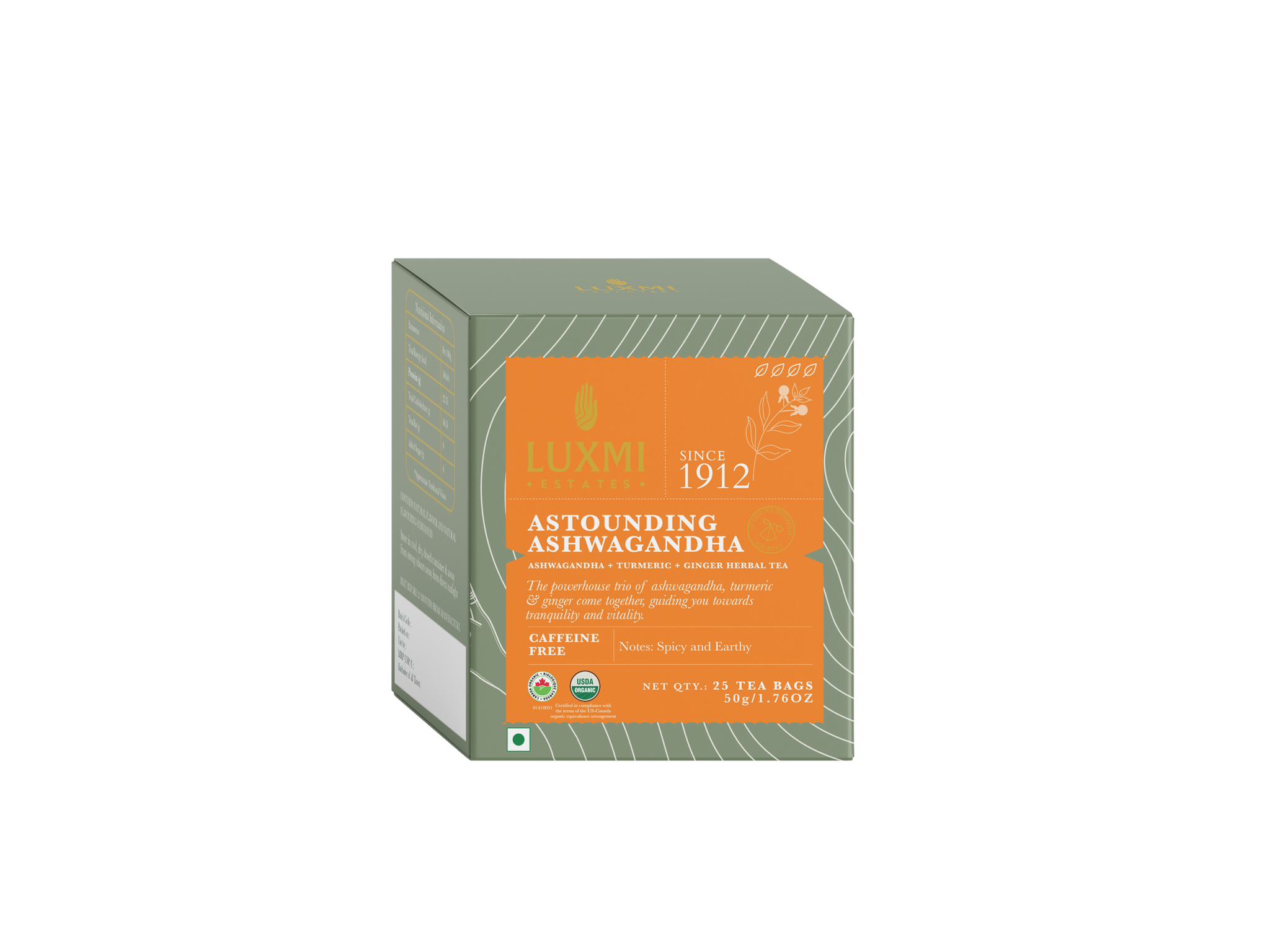 Astounding Ashwagandha | 25 Tea Bags | Organic Herbal Bio Mesh Tea Bags