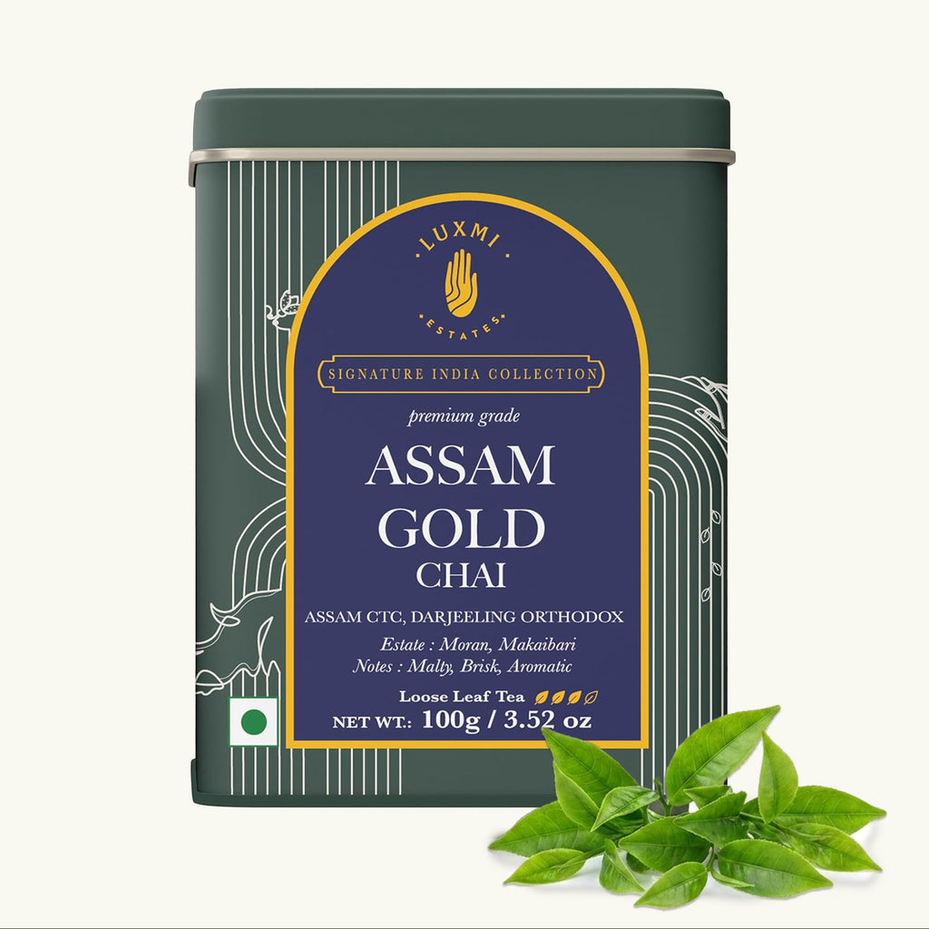 Assam Gold Chai | 100 gm | Luxmi Signature Tea | Assam CTC, Darjeeling Orthodox
